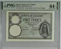 Algeria 20 Francs Young womand - 1928 - Serial H.2815 - aUNC - P.78b