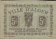 Algeria 5 cent. Alger