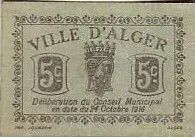 Algeria 5 cent. Alger