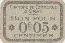 Algeria 5 Cents - Chambre de commerce of Oran - 1920