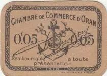 Algeria 5 Cents - Chambre de commerce of Oran - 1920
