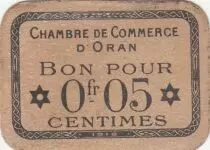 Algeria 5 Cents - Chambre de commerce of Oran - 1920