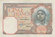 Algeria 5 Francs - Young Woman - 14-05-1941 - P.77b
