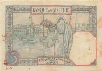 Algeria 5 Francs - Young Woman - 29-05-1929 - P.77a