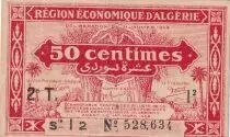 Algeria 50 Centimes - Economic region - 31-1-1944 - Serial I2