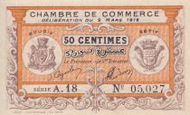 Algeria 50 Cents - Chambre de commerce of Bougie-Setif - 1918 - Serial A.18 - P.139.3
