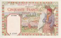 Algeria 50 Francs - Couple - 02-02-1945 - Serial K.1560 - P.87
