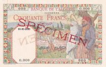 Algeria 50 Francs - Couple - Specimen - ND (1938) - P.84
