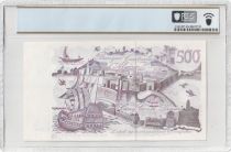 Algeria 500 Dinars - View of the city - Galleon and fortress - 1970 - - PCGS 65 PPQ