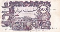Algeria 500 Dinars - Vue of the city - Galleon and fortress - 1970 - Serial R.013 - P.129