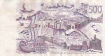 Algeria 500 Dinars - Vue of the city - Galleon and fortress - 1970 - Serial S.010 - P.129