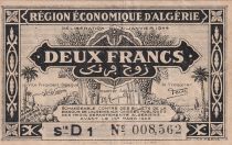 Algeria Algeria 1 Franc dark Green - Economical region - 31.01.1944 - Serial D.01 - P.99