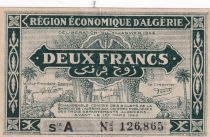 Algeria Algeria 1 Franc Green - Economical region - 31.01.1944 - Serial A - P101