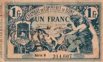 Alg&eacute;rie - Administration fran&ccedil;aise 1 Franc  - Chambre de Commerce de B&ocirc;ne - 10-07-1917 - S&eacute;rie D