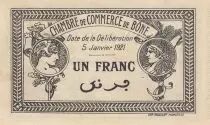 Alg&eacute;rie 1 Franc - Chambre de commerce de B&ocirc;ne - 05-01-1921 - S&eacute;rie C