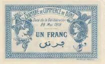 Alg&eacute;rie 1 Franc - Chambre de commerce de B&ocirc;ne - 28-05-1918 - S&eacute;rie A