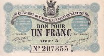Algérie 1 Franc - Chambre de commerce de Constantine - 1915 - Série A - P.140.2