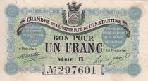 Algérie 1 Franc - Chambre de commerce de Constantine - 1915 - Série B - P.140.4