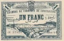 Alg&eacute;rie 1 Franc - Chambre de commerce de Constantine - 20-11-1922- S&eacute;rie E.6