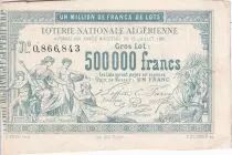 Alg&eacute;rie 1 Franc - Loterie Nationale Alg&eacute;rienne - 1881