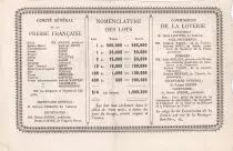 Alg&eacute;rie 1 Franc - Loterie Nationale Alg&eacute;rienne - 1881