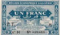 Algérie 1 Franc - Région économique - 31-01-1944 - Série H - P.101