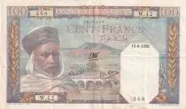 Alg&eacute;rie 100 Francs - Notable Algerien - 13-09-1939 - S&eacute;rie W.42