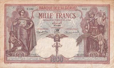 Alg�rie 1000 Francs - 25-2-1938 - S�rie M.130
