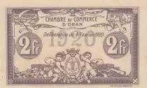 Algérie 2 Francs - Chambre de commerce d\'Oran - 04-02-1920 - Série II