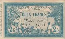 Alg&eacute;rie 2 Francs - Chambre de commerce d\'Oran - 10-11-1915 - S&eacute;rie III