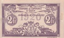 Algérie 2 Francs - Chambre de commerce d\'Oran - 1920 - Série II - P.141.24