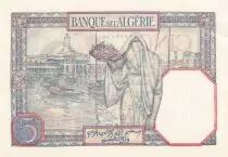 Alg&eacute;rie 5 Francs - Jeune Femme - 22-07-1929 - S&eacute;rie Q.3740