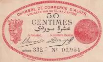 Alg&eacute;rie 50 Centimes - Chambre de Commerce d\'Alger - 13 janvier 1915 - P.137-5
