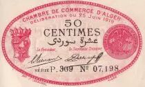 Alg&eacute;rie 50 Centimes - Chambre de commerce d\'Alger - 1919 - S&eacute;rie P.309 - P.137-11