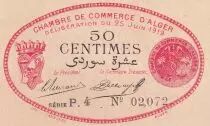 Alg&eacute;rie 50 Centimes - Chambre de commerce d\'Alger - 1919 - S&eacute;rie P.4 - P.137-11