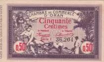 Alg&eacute;rie 50 Centimes - Chambre de commerce d\'Oran - 1920 - S&eacute;rie I - P.141.22