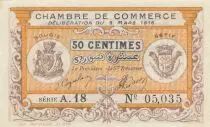 Alg&eacute;rie 50 Centimes - Chambre de commerce de Bougie-S&eacute;tif - 09-03-1918 - S&eacute;rie A.18