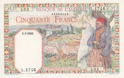 Alg�rie 50 Francs - 01-03-1945 - S�rie L.1746