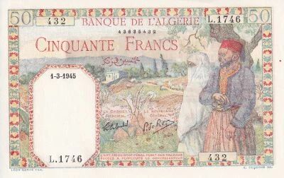 Alg�rie 50 Francs - 01-03-1945 - S�rie L.1746