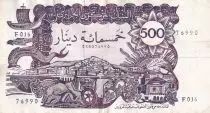Alg&eacute;rie 500 Dinars - Vue de la ville - Galion et forteresse - 1970 - S&eacute;rie F.016 - P.129