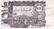 Algérie 500 Dinars - Vue de la ville - Galion et forteresse - 1970 - Série G.011 - P.129