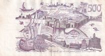 Algérie 500 Dinars - Vue de la ville - Galion et forteresse - 1970 - Série R.013 - P.129