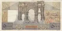 Alg&eacute;rie 5000 Francs Apollon - Arc de Triomphe de Trajan - 27-07-1950 -  S&eacute;rie Z.618