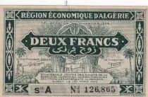 Algérie Algérie 2 Francs Vert - Région économique  - 31.01.1944 - Série A - P.99