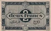 Alg&eacute;rie Alg&eacute;rie 2 Francs Vert fonc&eacute; - R&eacute;gion &eacute;conomique  - 31.01.1944 - S&eacute;rie A2 - P.102