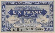 Algerien 1 Franc - 31-01-1944 - Serial B1 - P.98a