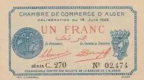 Algerien 1 Franc - Chambre de commerce of Alger - 14-06-1922 - Serial C.270