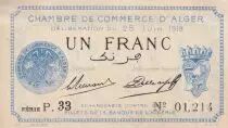 Algerien 1 Franc - Chambre de commerce of Alger - 1919 - Serial P.33 - P.137-12