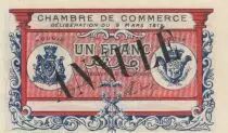 Algerien 1 Franc - Chambre de commerce of Bougie-Setif - 09-03-1918 - Annul&eacute;