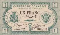 Algerien 1 Franc - Chambre de commerce of Bougie-Setif - 1915 - Serial 72 - P.139.2